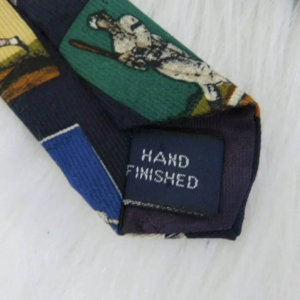 Vintage Nautica Silk Old Timey Baseball Tie Made in USA